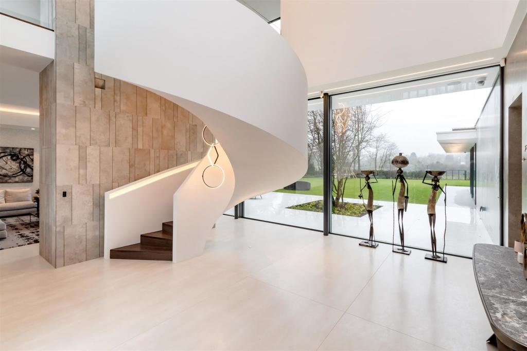 Stone floor flowing stairs Stone floor lobby